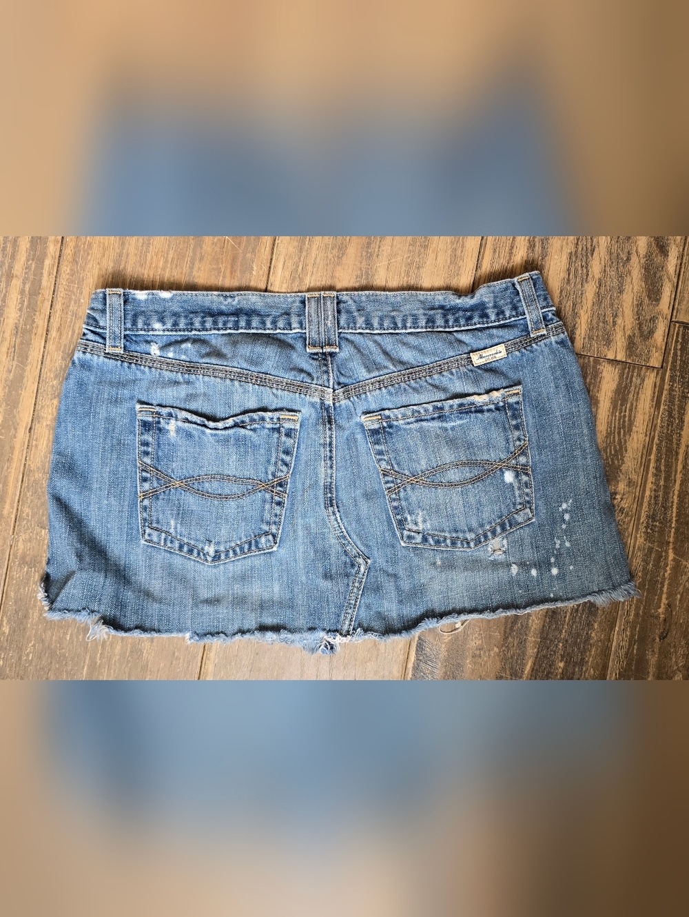Vintage Abercrombie Distressed Denim Mini Skirt 8 - Picture 3 of 4